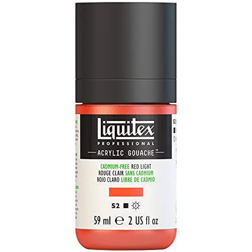 Liquitex 2059893 'Liquitex Professional Acrylic Gouache, Acrylfarbe mit Gouache Eigenschaften, Lichtecht, wasserfest, 59ml Dosier - Flasche - Kadmiumfrei Rot Hell von Liquitex