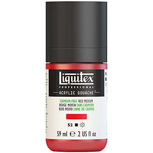 Liquitex 2059894 'Liquitex Professional Acrylic Gouache, Acrylfarbe mit Gouache Eigenschaften, Lichtecht, wasserfest, 59ml Dosier - Flasche - Kadmiumfrei Rot Mittel von Liquitex