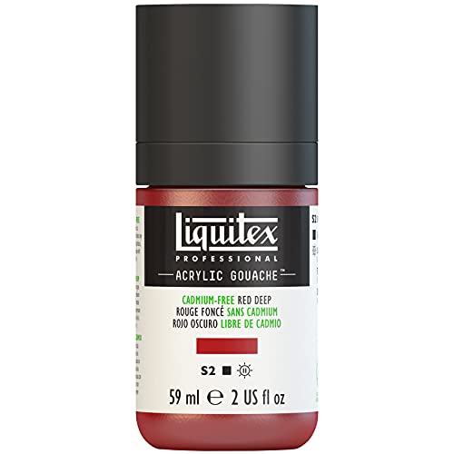 Liquitex 2059895 'Liquitex Professional Acrylic Gouache, Acrylfarbe mit Gouache Eigenschaften, Lichtecht, wasserfest, 59ml Dosier - Flasche - Kadmiumfrei Rot Dunkel von Liquitex
