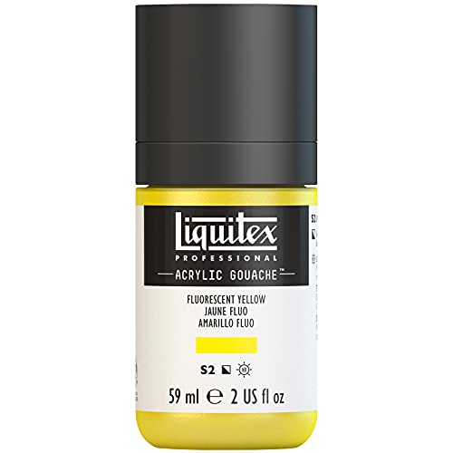 Liquitex 2059981 'Liquitex Professional Acrylic Gouache, Acrylfarbe mit Gouache Eigenschaften, Lichtecht, wasserfest, 59ml Dosier - Flasche - Gelb Fluo von Liquitex