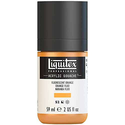 Liquitex 2059982 'Liquitex Professional Acrylic Gouache, Acrylfarbe mit Gouache Eigenschaften, Lichtecht, wasserfest, 59ml Dosier - Flasche - Orange Fluo von Liquitex