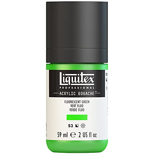 Liquitex 2059985 'Liquitex Professional Acrylic Gouache, Acrylfarbe mit Gouache Eigenschaften, Lichtecht, wasserfest, 59ml Dosier - Flasche - Grün Fluo von Liquitex
