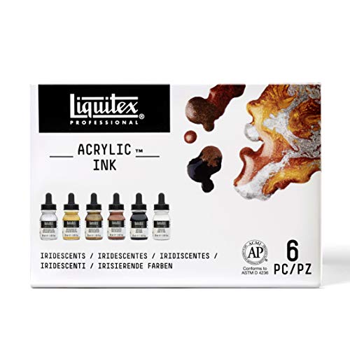 Liquitex 3699315 flüssige Professional Acrylfarben - Ink, Set - 6 Farben a 30 ml Tusche, metallische farben von Liquitex