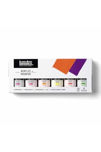 Liquitex 3699324 Proffessional Acrylic Gouache, Fluofarben, Set 6 Flaschen a 59ml von Liquitex