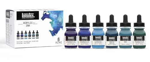 Liquitex 3699375 flüssige Professional Acrylfarben - Ink, Tusche im Set, hochpigmentierte Airbrushfarbe,Wassertöne 6 Farben a 30ml Liquitex 3699375 flüssige Professional Acrylfarben - Ink, Tusche im Set, hochpigmentierte Airbrushfarbe,Wassertöne 6 Farben a 30ml von Liquitex