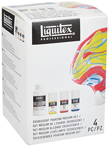 Liquitex 3699381 Soft Body Acrylfarbe Technik Set, 3 Acrylfarben und 1 Gießmedium in glänzend von Liquitex