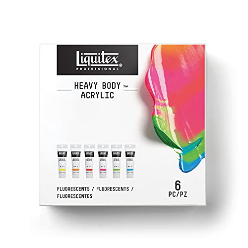 Liquitex 3699385 Professional Heavy Body Acrylfarbe in Künstlerqualität mit ausgezeichneter Lichtechtheit in buttriger Konsistenz - 6 Farben Set Fluo, 59 ml (6er Pack) von Liquitex
