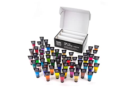 Liquitex 3699392 Basics - Acrylfarbe, monopigmentierte Künstlerpigmente, lichtecht, mittlere Viskosität, Achivqualität, seidenglänzender Finish - 60 Farben Set a 22ml von Liquitex