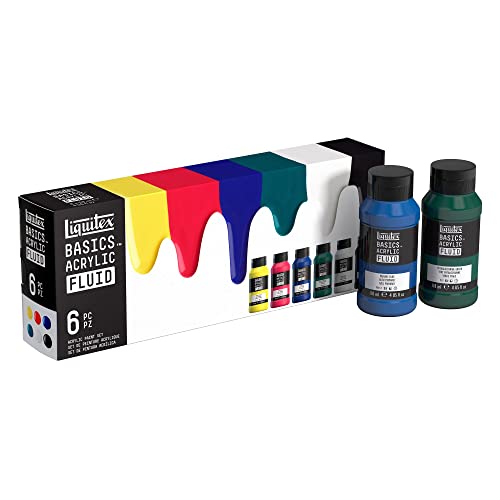 Liquitex 3699430 Basics Fluid Acrylfarbe Set mit fließender Konsiszenz, schnell trocknend, lichtecht, wasserfest, auf Wasserbasis - 6 Farbenset a 118ml Flaschen Liquitex 3699430 Basics Fluid Acrylfarbe Set mit fließender Konsiszenz, schnell trocknend, lichtecht, wasserfest, auf Wasserbasis - 6 Farbenset a 118ml Flaschen von Liquitex