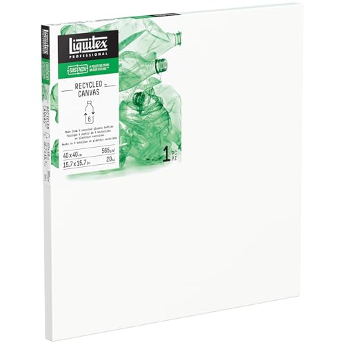 Liquitex 416040040 Recycled Keilrahmen, gefertigt aus 100% recyceltem Kunststoff, hochwertige Leinwand mit 565 g/m², FSC, 3-fach grundiert für Öl - & Acrylfarben - Traditional 40x40cm von Liquitex