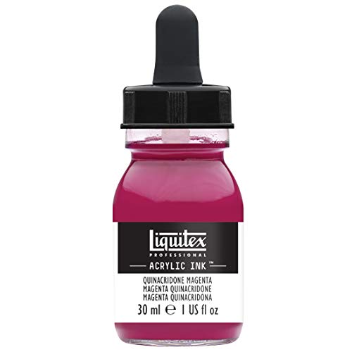 Liquitex 4260114 flüssige Professional Acrylfarben - Ink, Tusche, 30 ml, hochpigmentierte Airbrushfarbe, quinacridone magenta von Liquitex