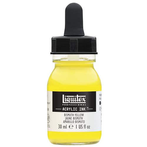 Liquitex 4260155 flüssige Professional Acrylfarben - Ink, Tusche, 30 ml, hochpigmentierte Airbrushfarbe, Bismuth Gelb von Liquitex