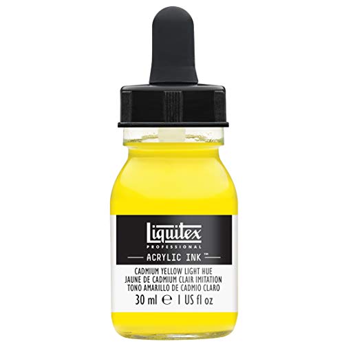 Liquitex 4260159 flüssige Professional Acrylfarben - Ink, Tusche, 30 ml, hochpigmentierte Airbrushfarbe, kadmiumgelb hell farbton von Liquitex