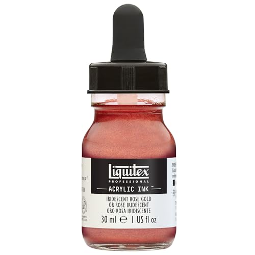 Liquitex 4260227 flüssige Professional Acrylfarben - Ink, Tusche, 30 ml, hochpigmentierte Airbrushfarbe, Irisierend Rosa Gold von Liquitex