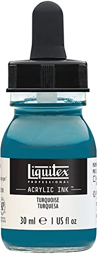 Liquitex 4260287 flüssige Professional Acrylfarben - Ink, Tusche, 30 ml, hochpigmentierte Airbrushfarbe, Türkis von Liquitex