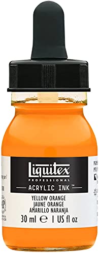 Liquitex 4260298 flüssige Professional Acrylfarben - Ink, Tusche, 30 ml, hochpigmentierte Airbrushfarbe, Gelborange von Liquitex