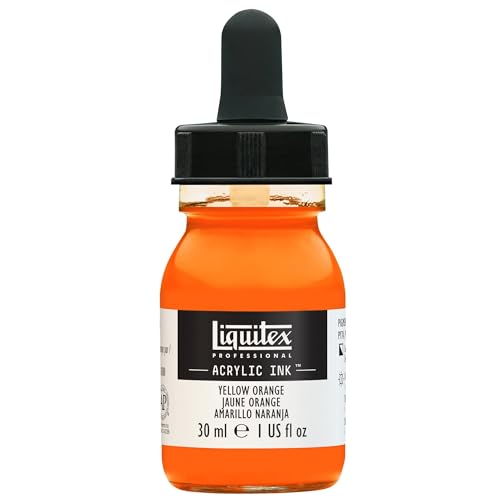 Liquitex 4260298 flüssige Professional Acrylfarben - Ink, Tusche, 30 ml, hochpigmentierte Airbrushfarbe, Gelborange von Liquitex