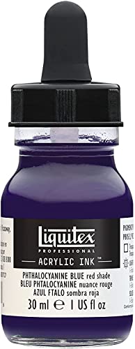 Liquitex 4260314 flüssige Professional Acrylfarben - Ink, Tusche, 30 ml, hochpigmentierte Airbrushfarbe, Phthalo Blau Rotton von Liquitex