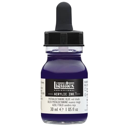 Liquitex 4260314 flüssige Professional Acrylfarben - Ink, Tusche, 30 ml, hochpigmentierte Airbrushfarbe, Phthalo Blau Rotton von Liquitex