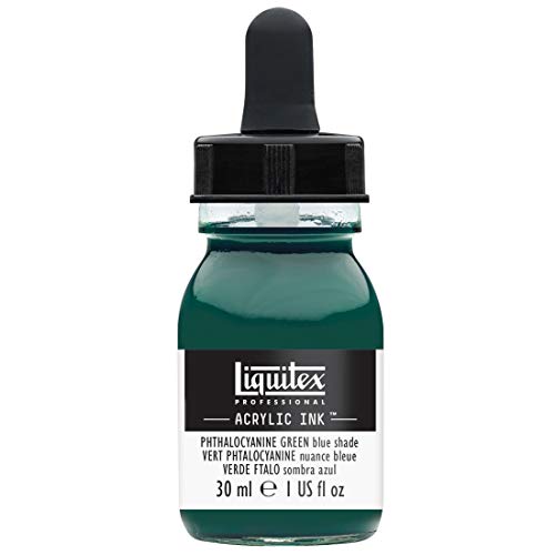 Liquitex 4260317 flüssige Professional Acrylfarben - Ink, Tusche, 30 ml, hochpigmentierte Airbrushfarbe, phthalozyaningrün blauton von Liquitex