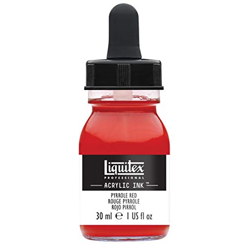 Liquitex 4260321 flüssige Professional Acrylfarben - Ink, Tusche, 30 ml, hochpigmentierte Airbrushfarbe, pyrrolrot von Liquitex