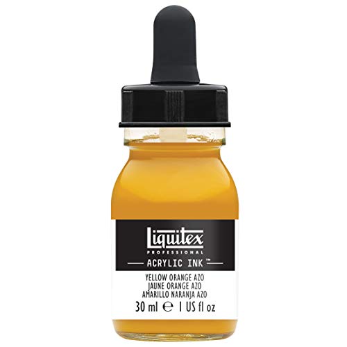 Liquitex 4260414 flüssige Professional Acrylfarben - Ink, Tusche, 30 ml, hochpigmentierte Airbrushfarbe, Gelborange Azo von Liquitex