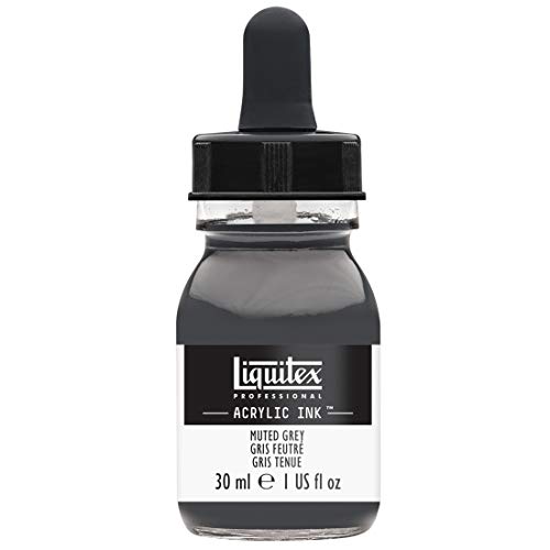 Liquitex 4260505 flüssige Professional Acrylfarben - Ink, Tusche, 30 ml, hochpigmentierte Airbrushfarbe, gedämpftes grau von Liquitex