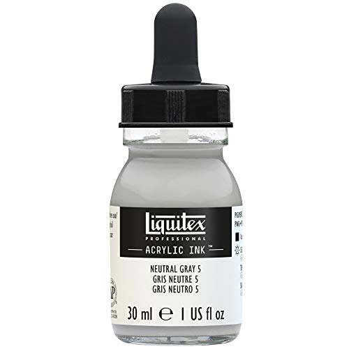 Liquitex 4260599 flüssige Professional Acrylfarben - Ink, Tusche, 30 ml, hochpigmentierte Airbrushfarbe, neutralgrau nummer 5 Liquitex 4260599 flüssige Professional Acrylfarben - Ink, Tusche, 30 ml, hochpigmentierte Airbrushfarbe, neutralgrau nummer 5 von Liquitex