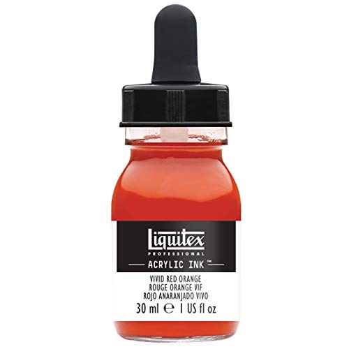 Liquitex 4260620 flüssige Professional Acrylfarben - Ink, Tusche, 30 ml, hochpigmentierte Airbrushfarbe, rotorange leuchtend von Liquitex