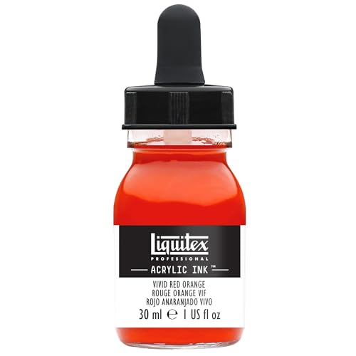 Liquitex 4260620 flüssige Professional Acrylfarben - Ink, Tusche, 30 ml, hochpigmentierte Airbrushfarbe, rotorange leuchtend von Liquitex