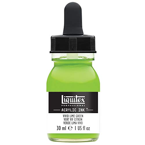 Liquitex 4260740 flüssige Professional Acrylfarben - Ink, Tusche, 30 ml, hochpigmentierte Airbrushfarbe, limettengrün lebhaft von Liquitex