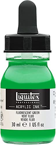 Liquitex 4260985 flüssige Professional Acrylfarben - Ink, Tusche, 30 ml, hochpigmentierte Airbrushfarbe, Fluo Grün von Liquitex