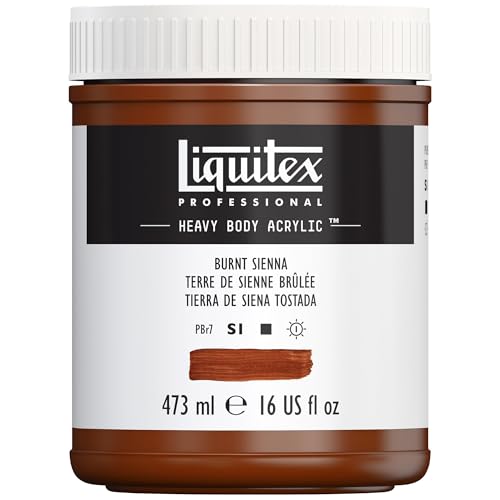 Liquitex 4412127 Professional Heavy Body Acrylfarbe in Künstlerqualität mit ausgezeichneter Lichtechtheit in buttriger Konsistenz, 473ml Topf - Siena gebrannt von Liquitex