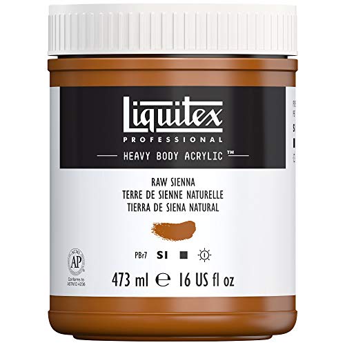 Liquitex 4412330 Professional Heavy Body Acrylfarbe in Künstlerqualität mit ausgezeichneter Lichtechtheit in buttriger Konsistenz, 473ml Topf - Siena Natur von Liquitex