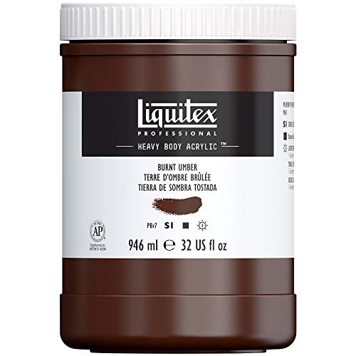 Liquitex 4413128 Professional Heavy Body Acrylfarbe in Künstlerqualität mit ausgezeichneter Lichtechtheit in buttriger Konsistenz, 946ml Topf - Umbra Gebrannt von Liquitex