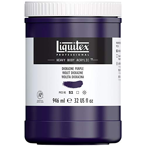 Liquitex 4413186 Professional Heavy Body Acrylfarbe in Künstlerqualität mit ausgezeichneter Lichtechtheit in buttriger Konsistenz, 946ml Topf - Dioxazinpurpur von Liquitex