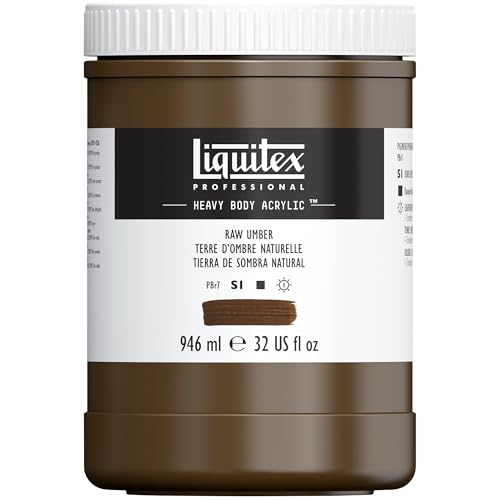 Liquitex 4413331 Professional Heavy Body Acrylfarbe in Künstlerqualität mit ausgezeichneter Lichtechtheit in buttriger Konsistenz, 946ml Topf - Umbra Natur von Liquitex