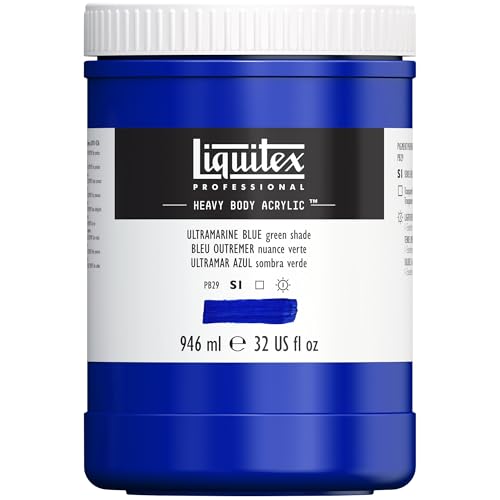 Liquitex 4413380 Professional Heavy Body Acrylfarbe in Künstlerqualität mit ausgezeichneter Lichtechtheit in buttriger Konsistenz, 946ml Topf - Ultramarinblau (Grünton), 946ml Topf - Acrylfarbe von Liquitex