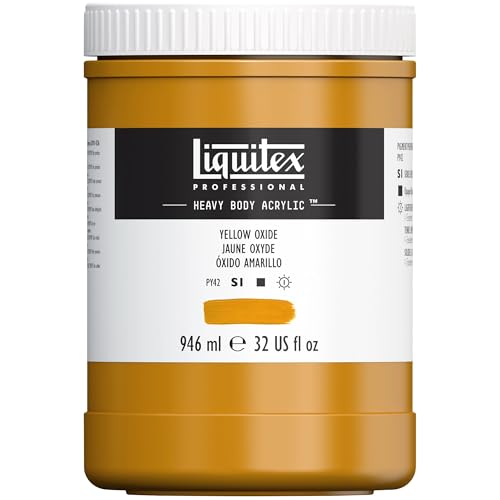 Liquitex 4413416 Professional Heavy Body Acrylfarbe in Künstlerqualität mit ausgezeichneter Lichtechtheit in buttriger Konsistenz, 946ml Topf - Oxidgelb von Liquitex