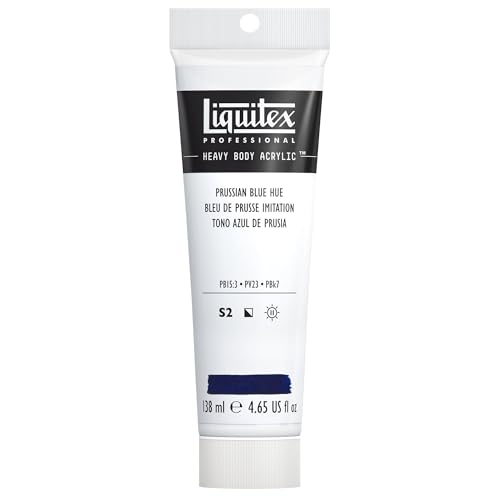 Liquitex 4417320 Professional Heavy Body Acrylfarbe in Künstlerqualität mit ausgezeichneter Lichtechtheit in buttriger Konsistenz, 138ml Tube - Preussischblau Farbton von Liquitex