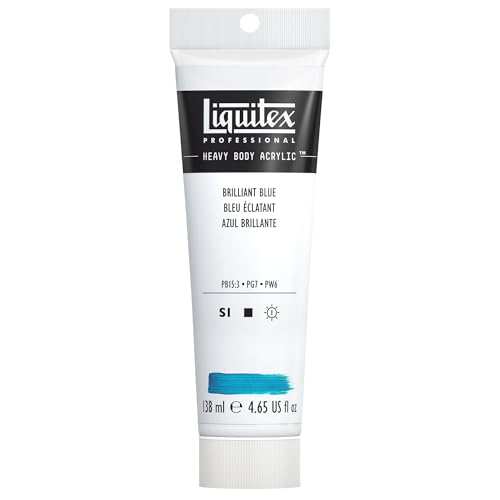 Liquitex 4417570 Professional Heavy Body Acrylfarbe in Künstlerqualität mit ausgezeichneter Lichtechtheit in buttriger Konsistenz, 138ml Tube - Brillantblau von Liquitex