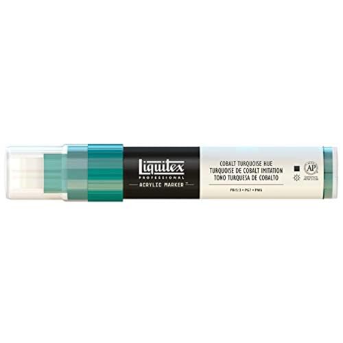 Liquitex 4610169 Professional Paint Marker, Acrylmarker mit hochpigmentierte Acrylfarbe auf Wasserbasis für den Innenbereich & Außenbereich, breite Spitze - Kobalttürkis Farbton von Liquitex