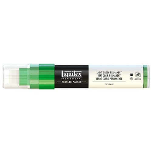 Liquitex 4610312 Professional Paint Acrylfarben Marker, Künstlerpigmente zum Zeichen, Malen auf Papier, Leinwand, Textilien, breite Spitze, Strichstärke 8 - 15 mm - Hellgrün permanent von Liquitex