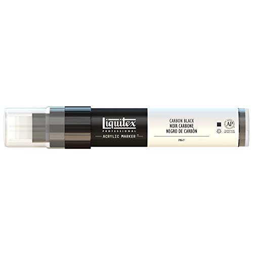 Liquitex 4610337 Professional Paint Acrylfarben Marker, Künstlerpigmente zum Zeichen, Malen auf Papier, Leinwand, Textilien, breite Spitze, Strichstärke 8 - 15 mm - Karbonschwarz von Liquitex