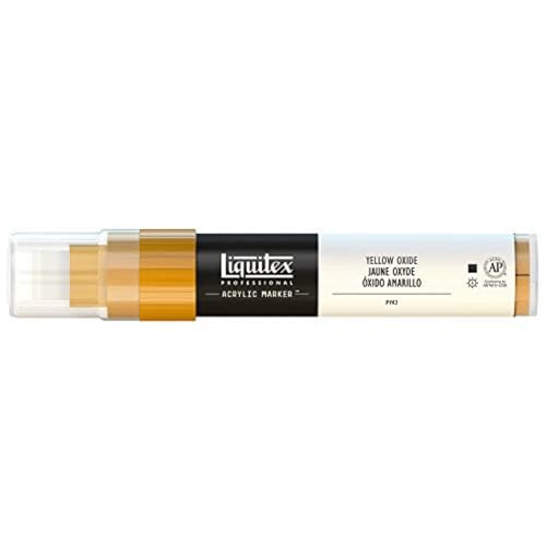 Liquitex 4610416 Professional Paint Marker, Acrylmarker mit hochpigmentierte Acrylfarbe auf Wasserbasis für den Innenbereich & Außenbereich, breite Spitze - Oxidgelb von Liquitex