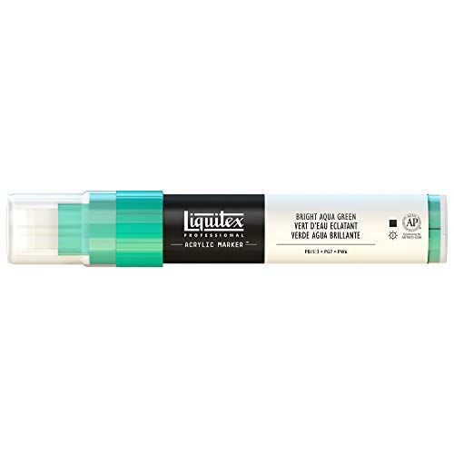 Liquitex 4610660 Professional Paint Marker, Acrylmarker mit hochpigmentierte Acrylfarbe auf Wasserbasis für den Innenbereich & Außenbereich, breite Spitze - Aquagrün leuchtend von Liquitex