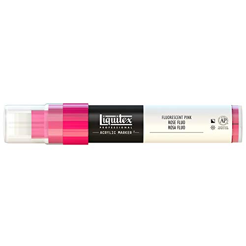 Liquitex 4610987 Professional Paint Acrylfarben Marker, Künstlerpigmente zum Zeichen, Malen auf Papier, Leinwand, Textilien, breite Spitze, Strichstärke 8 - 15 mm - Rosa fluoreszierend von Liquitex