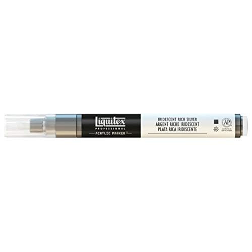 Liquitex 4620239 Professional Paint Marker, Acrylmarker mit hochpigmentierte Acrylfarbe auf Wasserbasis für den Innenbereich & Außenbereich, feine Spitze - Irisierendes Reich Silber Liquitex 4620239 Professional Paint Marker, Acrylmarker mit hochpigmentierte Acrylfarbe auf Wasserbasis für den Innenbereich & Außenbereich, feine Spitze - Irisierendes Reich Silber von Liquitex