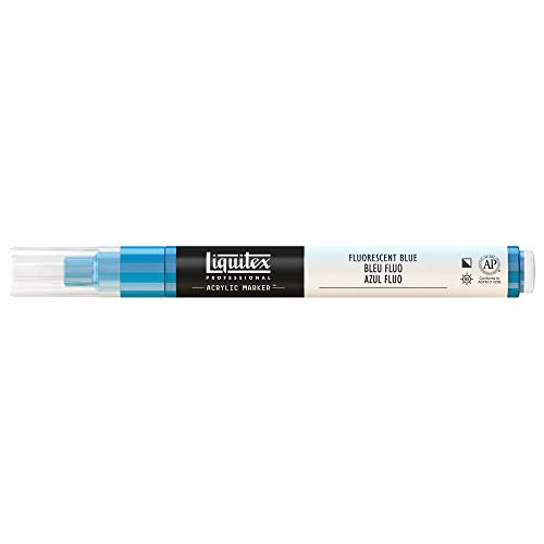 Liquitex 4620984 Professional Paint Marker, Acrylmarker mit hochpigmentierte Acrylfarbe auf Wasserbasis für den Innenbereich & Außenbereich, feine Spitze - Blau fluoreszierend Liquitex 4620984 Professional Paint Marker, Acrylmarker mit hochpigmentierte Acrylfarbe auf Wasserbasis für den Innenbereich & Außenbereich, feine Spitze - Blau fluoreszierend von Liquitex