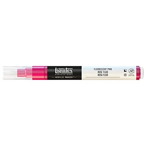 Liquitex 4620987 Professional Paint Marker, Acrylmarker mit hochpigmentierte Acrylfarbe auf Wasserbasis für den Innenbereich & Außenbereich, feine Spitze - Rosa fluoreszierend von Liquitex